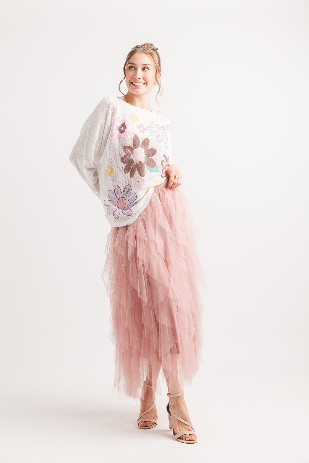 Papillon PS15910 Blush Tulle Skirt