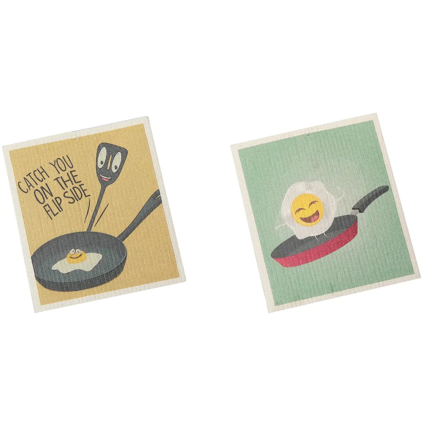Swedish Dish Cloth 2Pc Catch You On the Flip Side Assorted