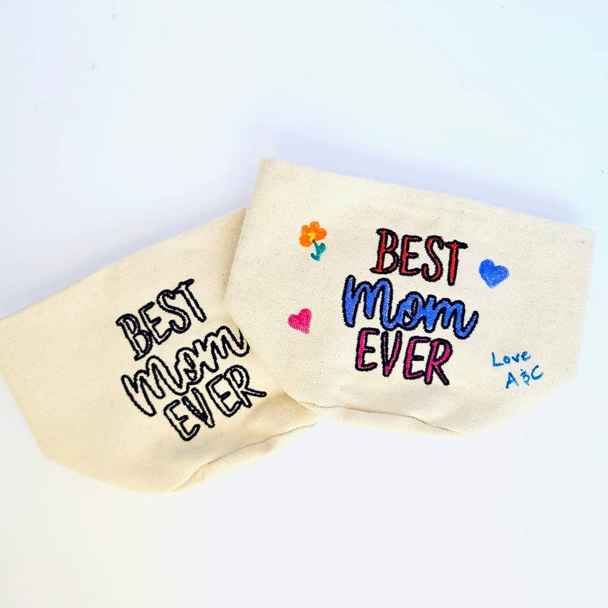 Best Mom Ever Colourable 4" Cotton Canvas Planter