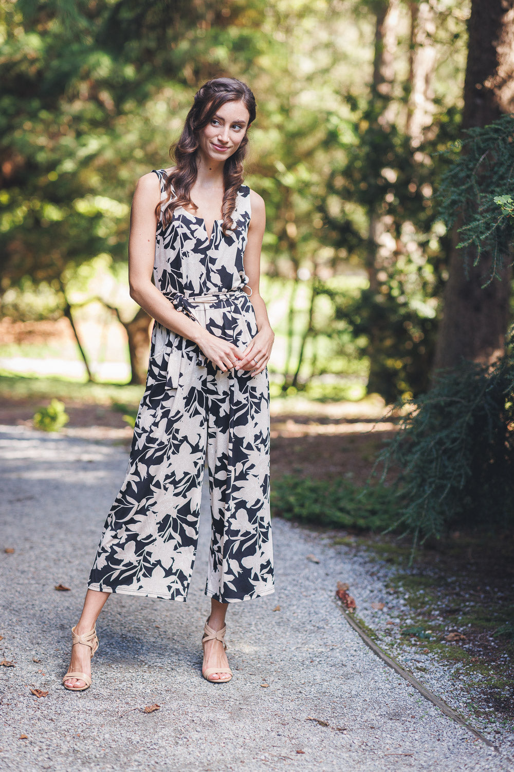 Papillon PP18819 Black Floral Print Jumpsuit