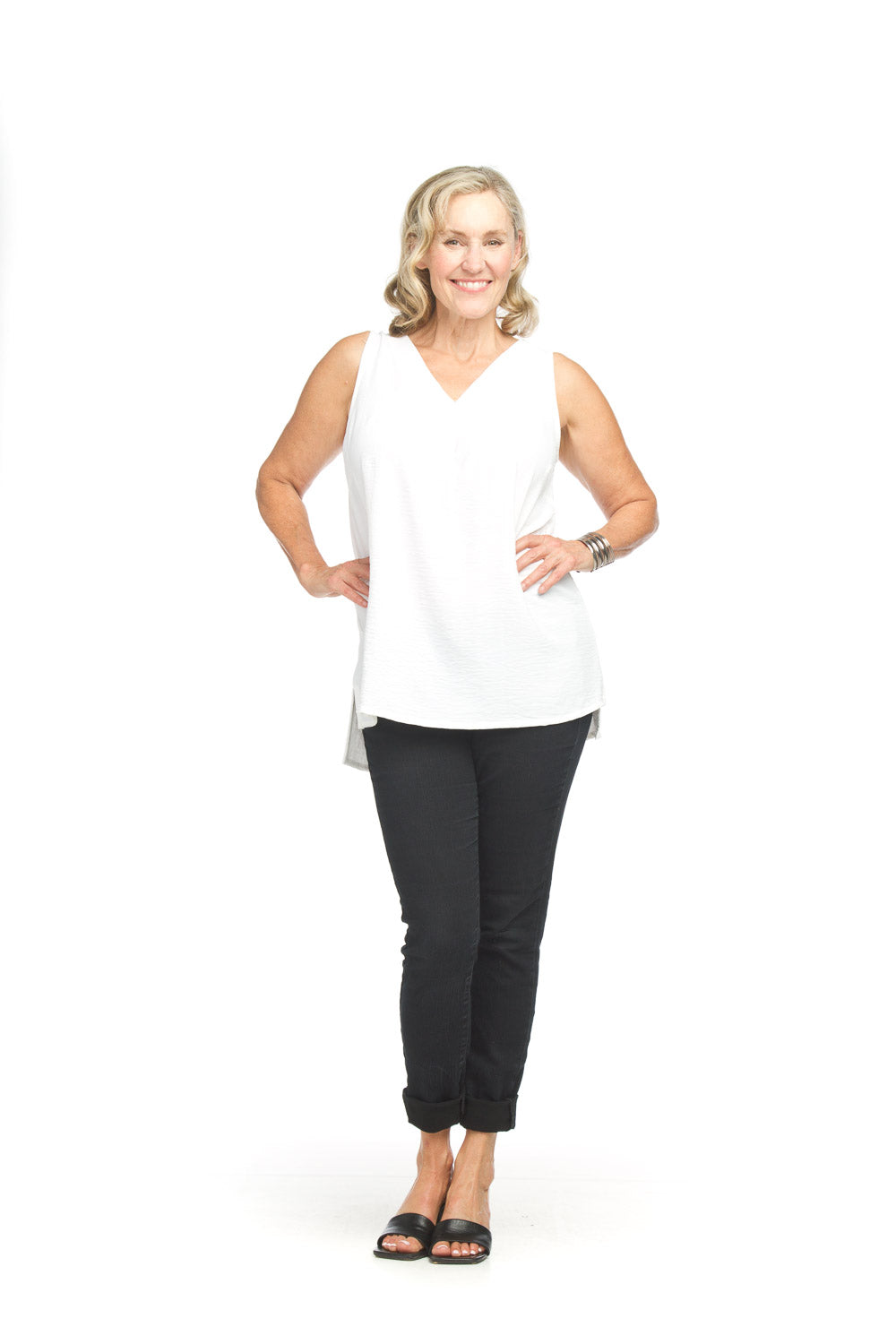 Papillon PT16040 White V-Neck Top