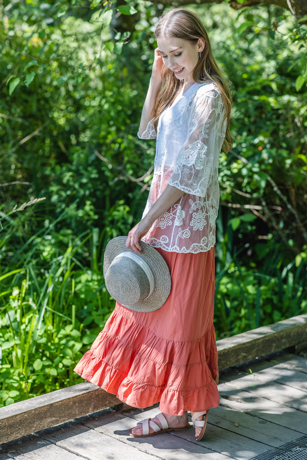 Papillon PT16031 White Embroidered Floral Cover up