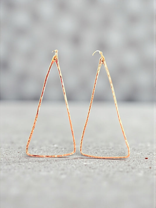 Rose Gold Long Triangle Earring