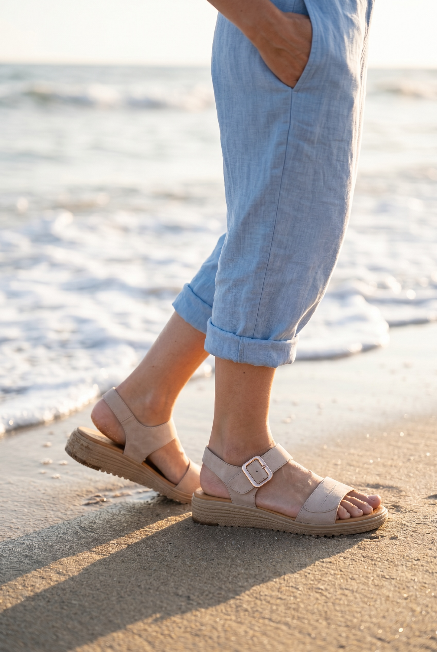 Taxi Logan Light Grey Sandal with Adjustable Straps
