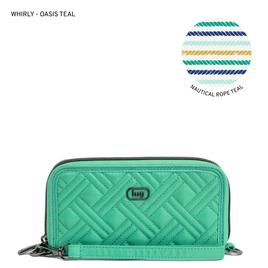 LUG Whirly RFID Wristlet Wallet in Teal