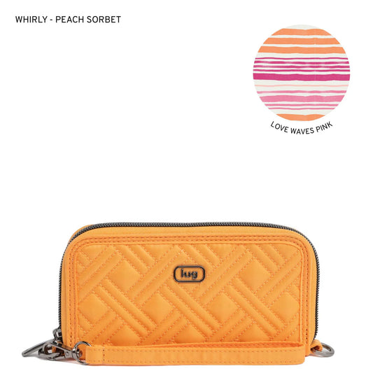LUG Whirly RFID Wristlet Wallet in Peach