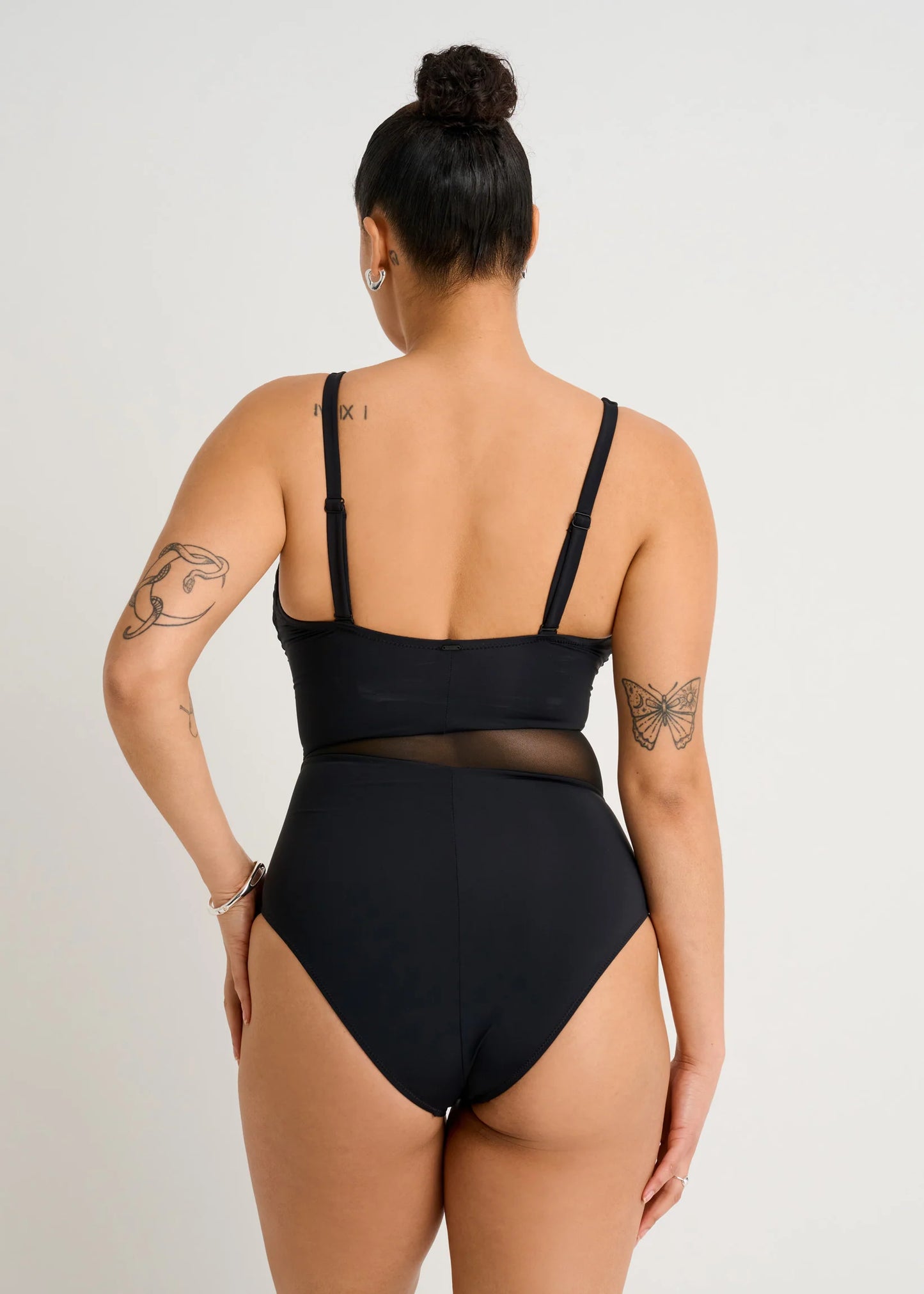 Blcaak Mesh Panel One-Piece Swimsuit