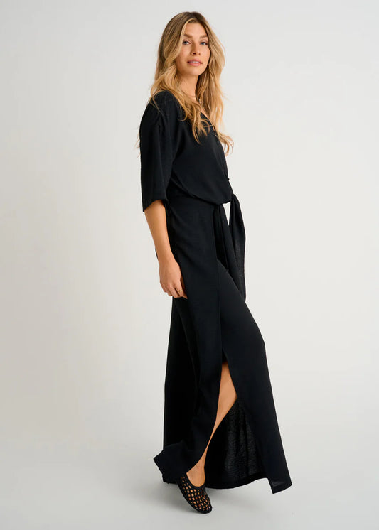 Wide-Leg Cover-Up Black Pants