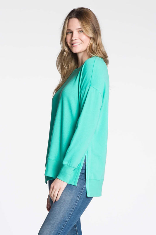 DKR Long Sleeve Crew Neck Top in Green