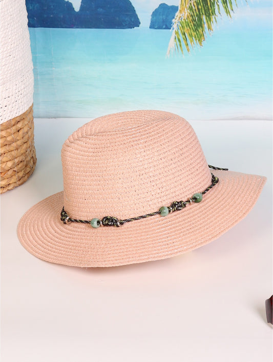 Blush Sunhat with Beaded Detail