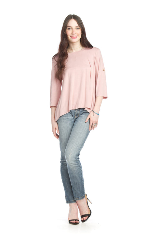 SALE Papillon PT15036 Blush Bamboo Stretch High Low Top