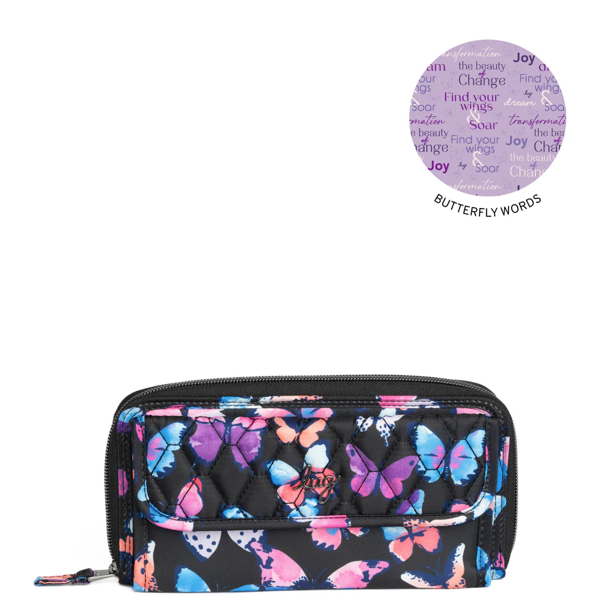 LUG Kickflip SE Convertible RFID Wallet in Watercolour Butterflies