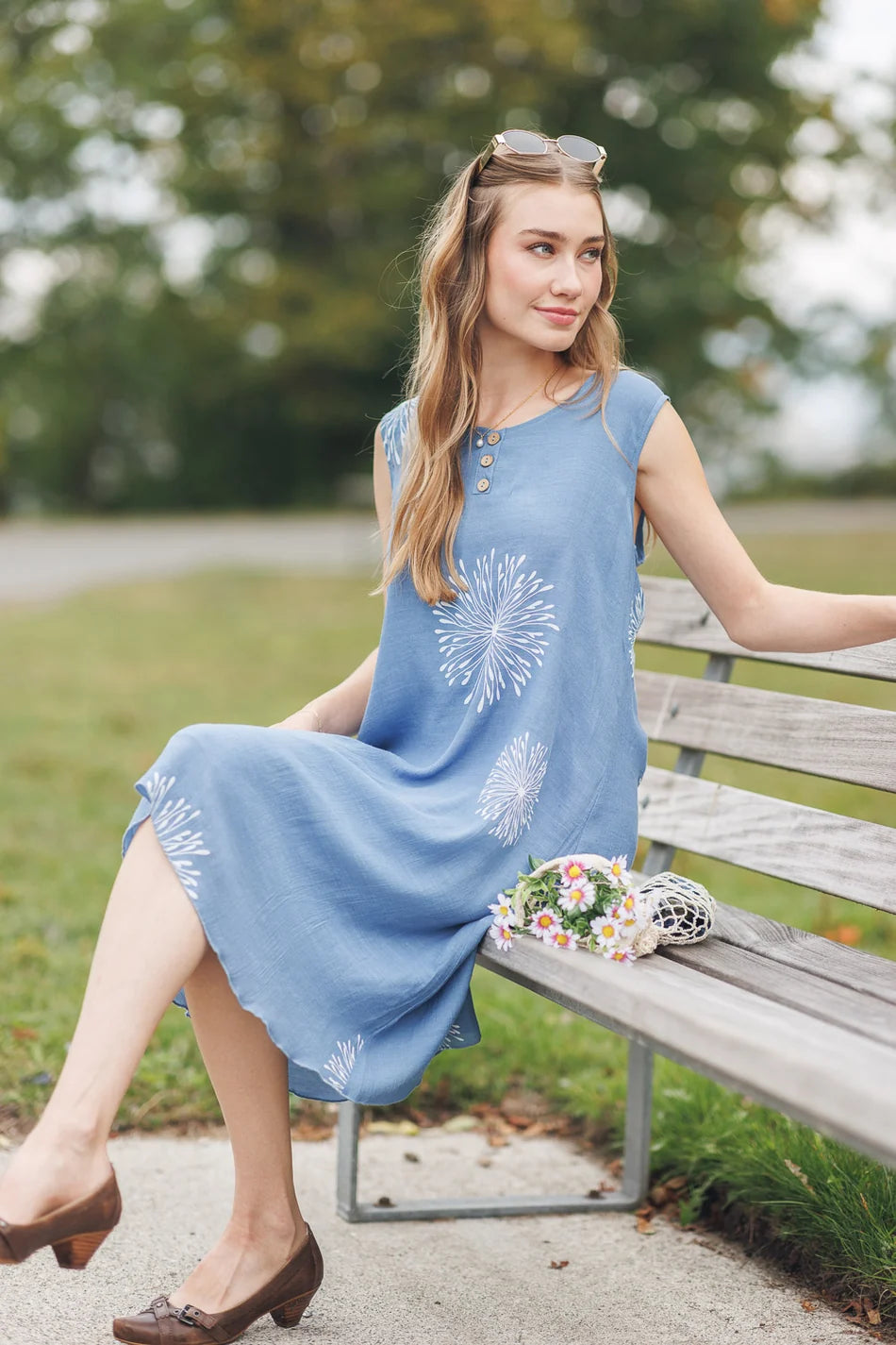 SALE Papillon PD20510 Starburst Printed Layered Dress