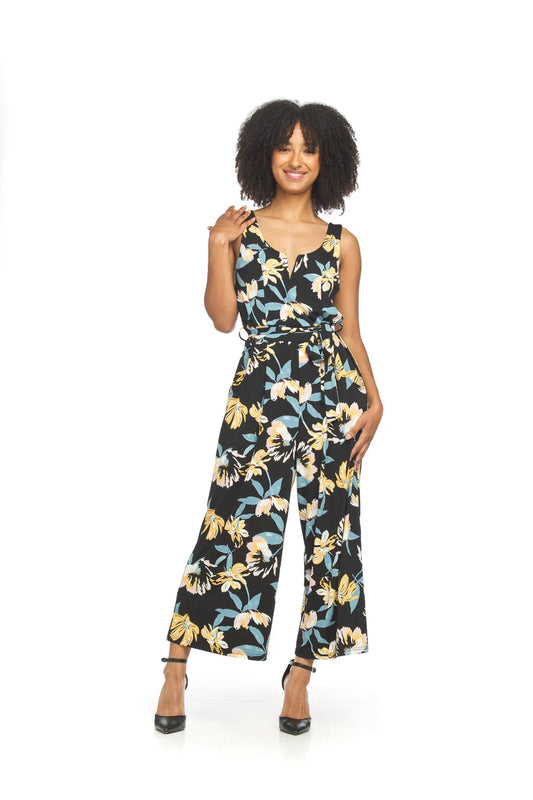 Papillon PP18817 Floral Stretch Jumpsuit with V-Boning & Pockets