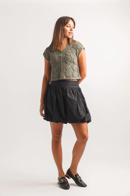 Papillon PS-20920 Bubble Hem Skirt With Side Zipper