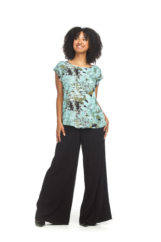 SALE Papillon PT18115 Tropical Print Short Sleeve Top