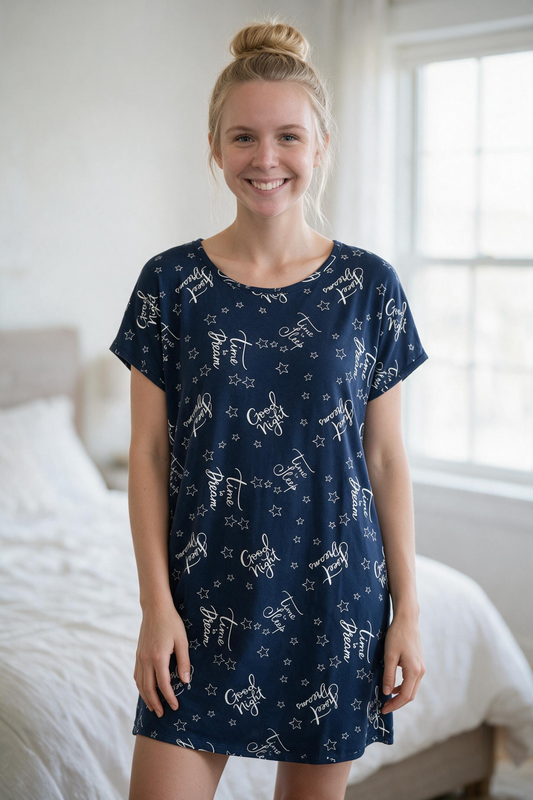 Sleep Shirt Navy Stars