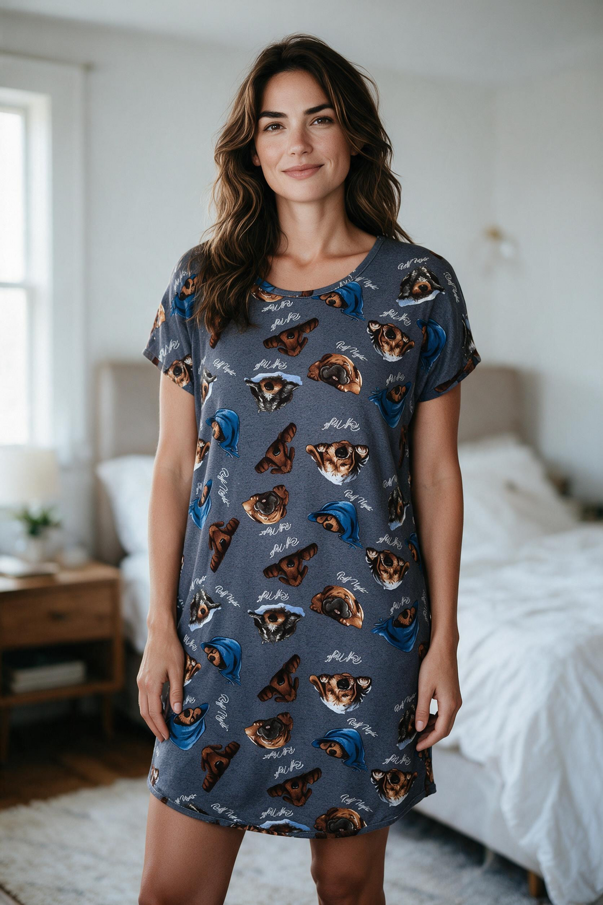 Sleep Shirt Grey Dogs