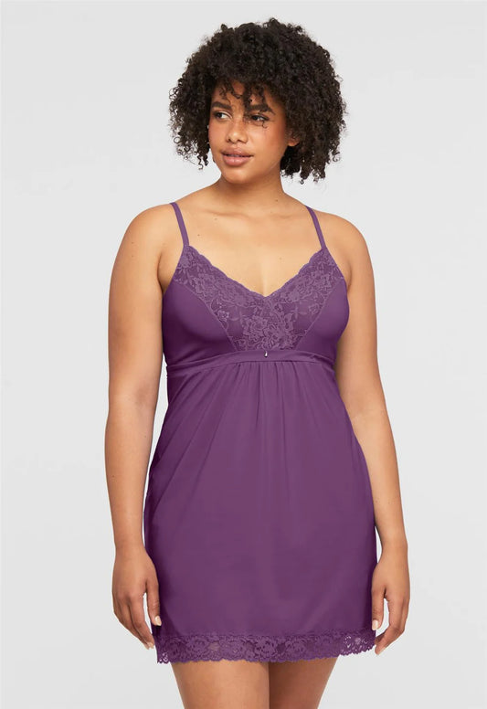 MONTELLE Bust Support Chemise With Cup Insert in Pinot