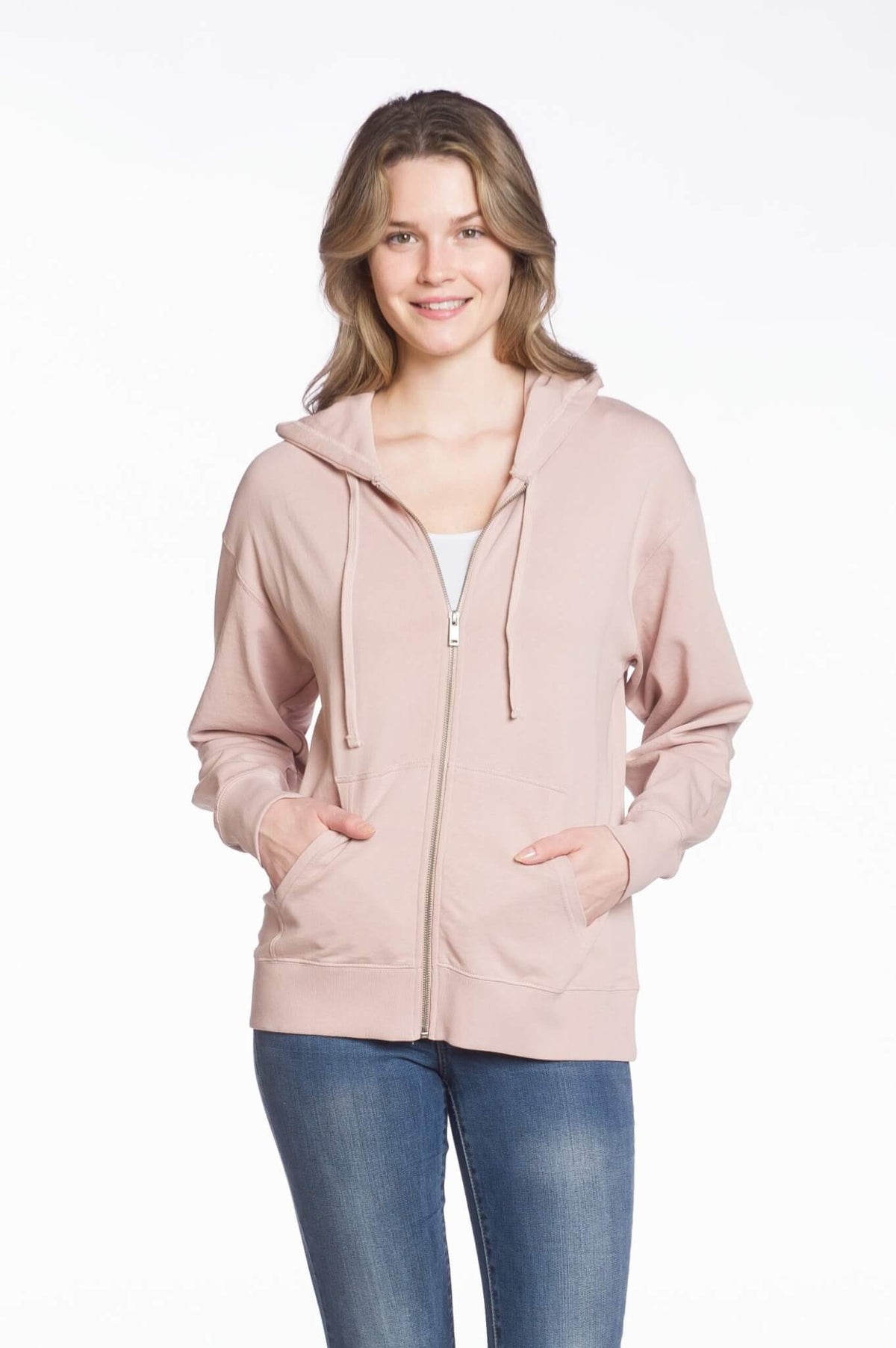 DKR Blush Long Sleeve Full Zip Hooded Jacket with Pockets