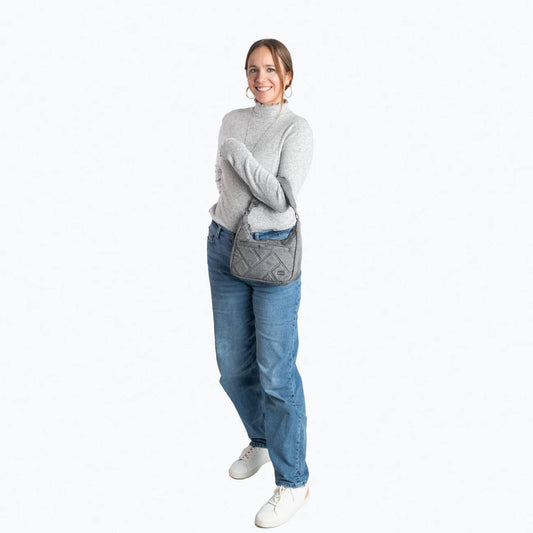 LUG Scamper Convertible Crossbody with Shoulder Strap in Heather Grey