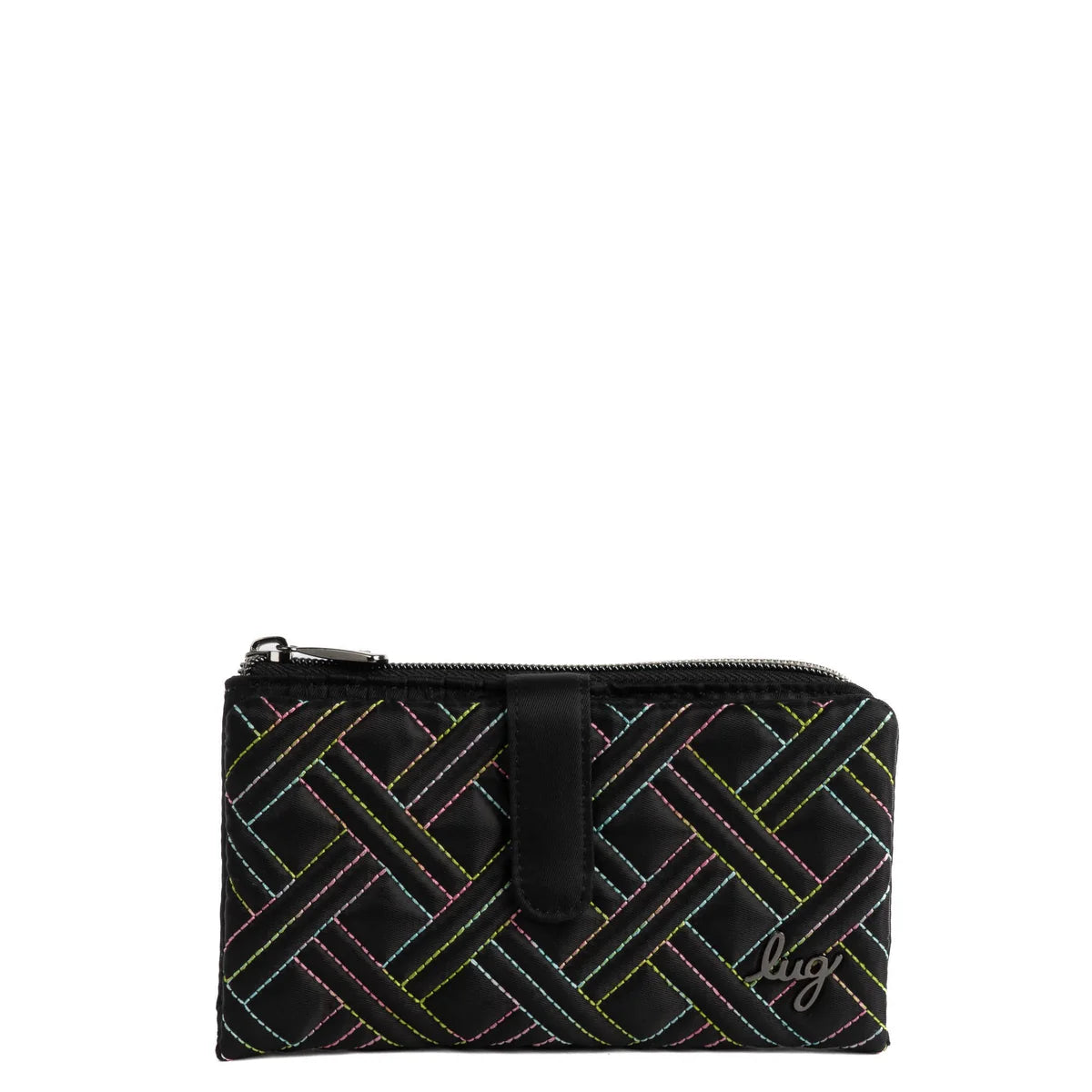 LUG Tram 2 RFID Wallet in Black Icepop Stitch