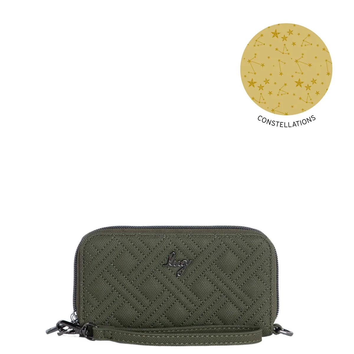 LUG Whirly Matte Luxe VL RFID Wristlet Wallet in Olive