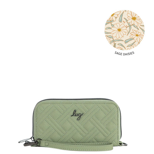 LUG Whirly Matte Luxe VL RFID Wristlet Wallet in Sage Green