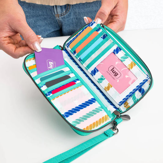 LUG Whirly RFID Wristlet Wallet in Peach