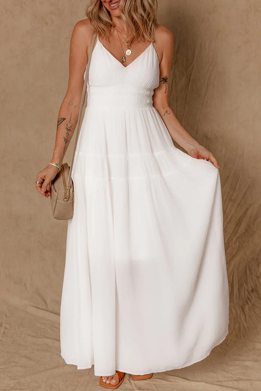 SALE IG White Spagetti Strap Maxi Dress