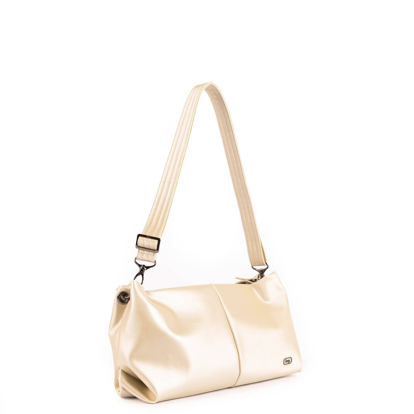 LUG Half Plunge Satin Luxe VL Crossbody Bag: PEBBLE
