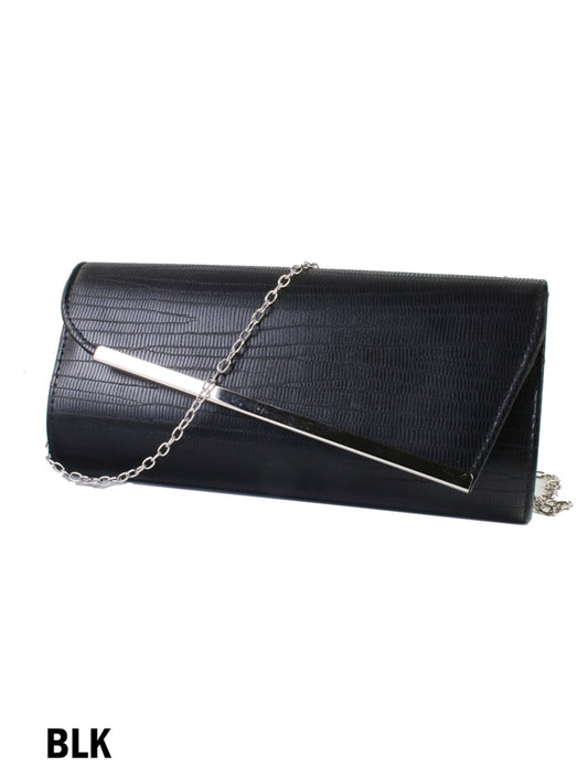 Black Clutch with Silver Detail