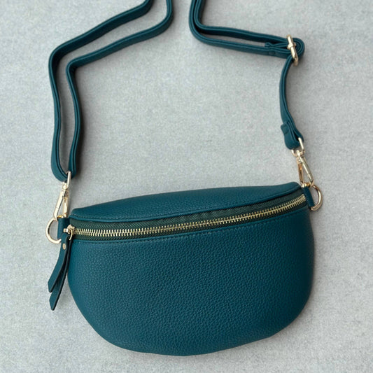 Crossbody handbag  turquoiuse leather purse bum bag