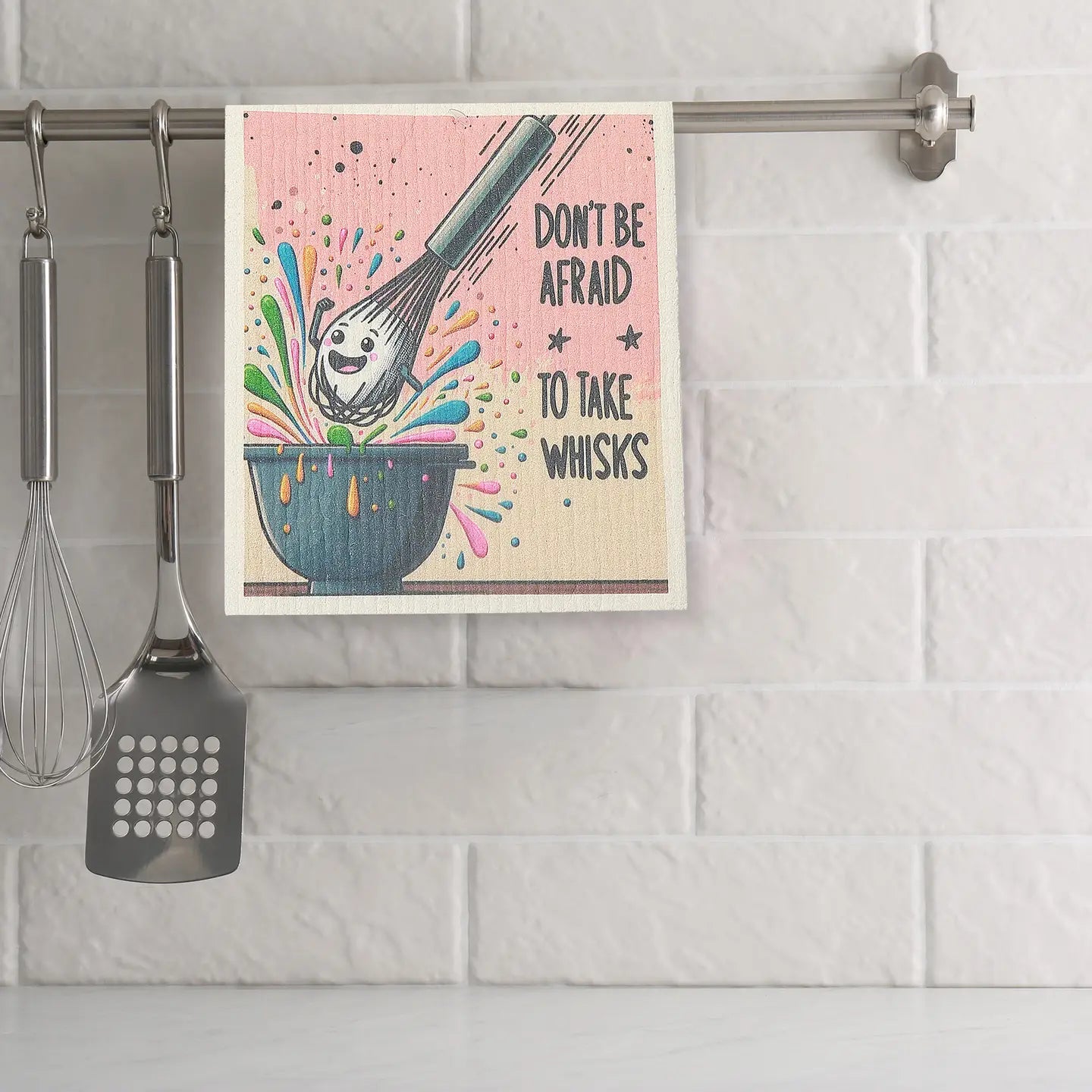 Swedish Dish Cloth 2Pc Don't Be Affraid To Take Whisks