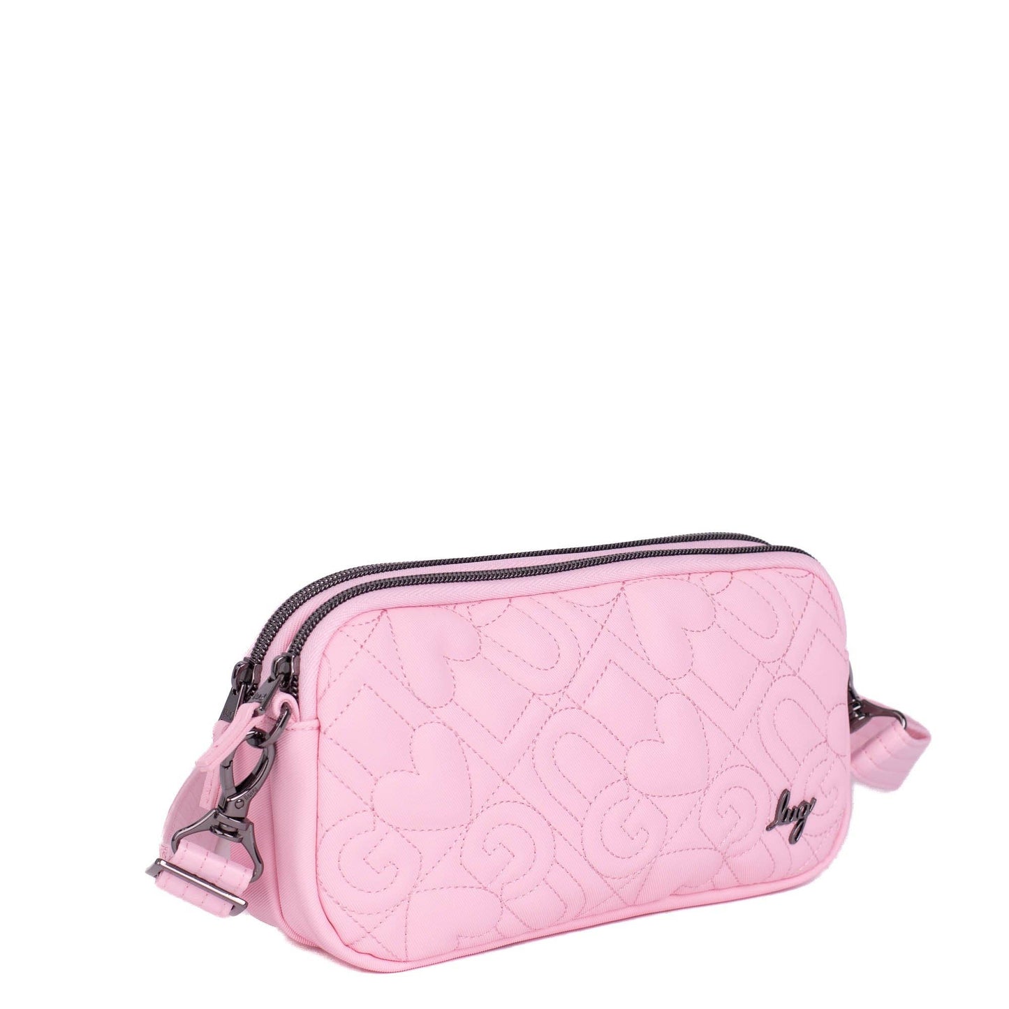 LUG Coupe XL Love Satin Luxe Convertible Crossbody Bag: ORCHID PINK