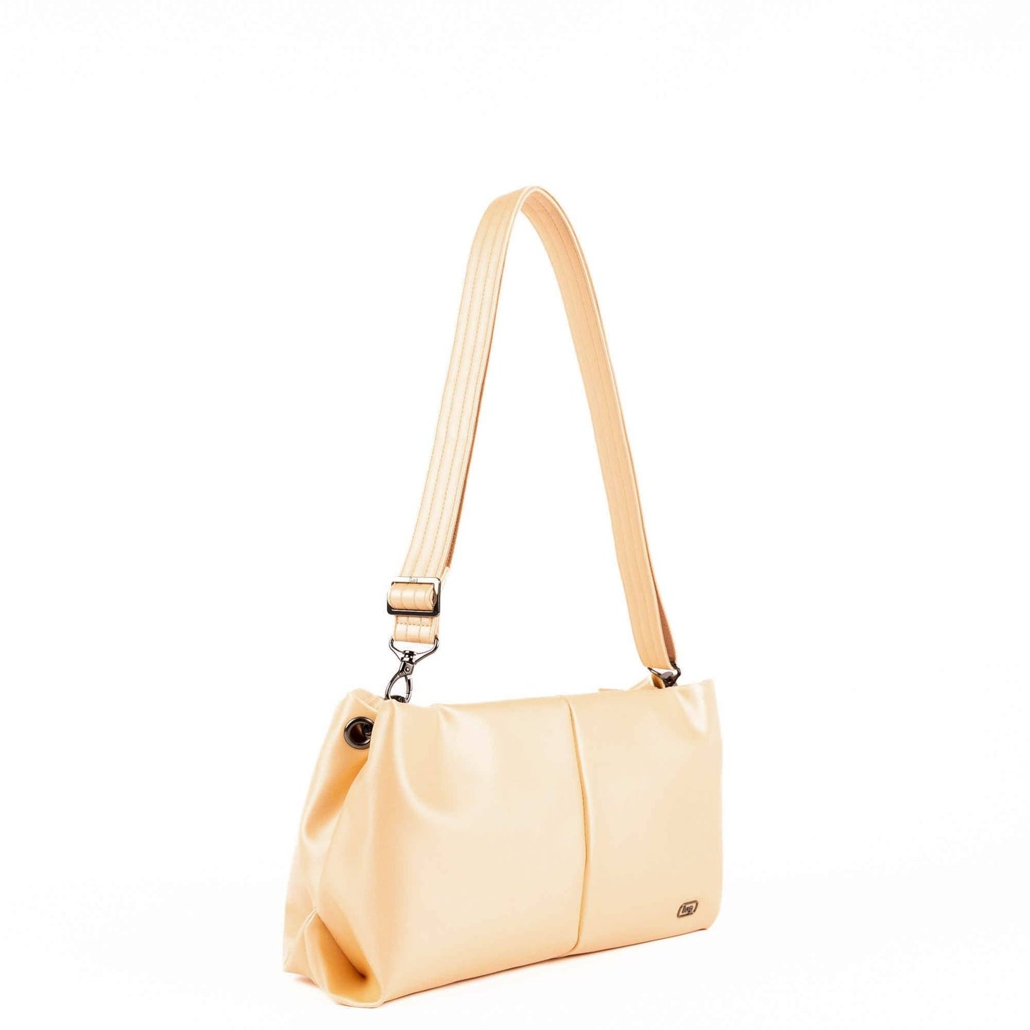 LUG Half Plunge Satin Luxe VL Crossbody Bag: PEBBLE
