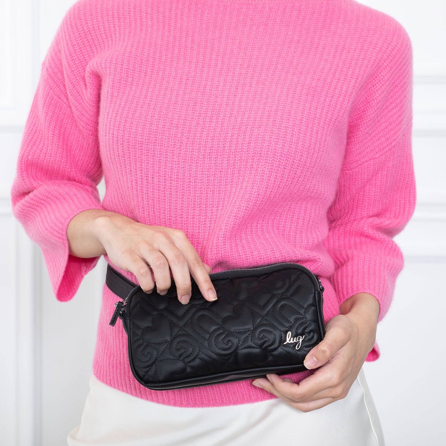 LUG Coupe XL Love Satin Luxe Convertible Crossbody Bag: ORCHID PINK