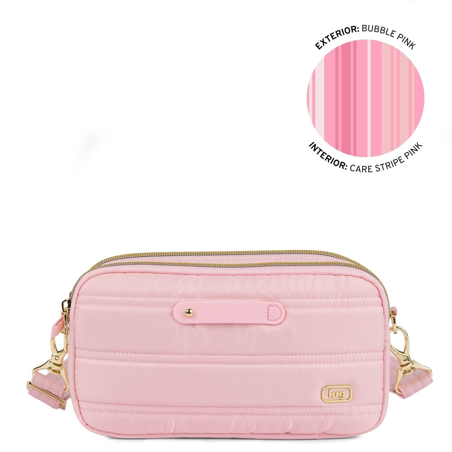 LUG Coupe XL Plus Convertible Crossbody Bag with Charm Bar: BLACK