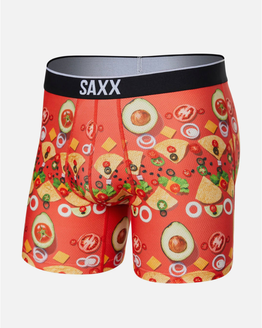 SAXX VOLT BREATHABLE MESH Boxer Brief / Deconstructed Nachos- Red