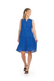 SALE Papillon PD16560 Royal Cotton Eyelet Henley Dress