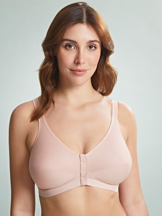 Royce Comfi-Bra Front Fastening Cotton Bra in Blush
