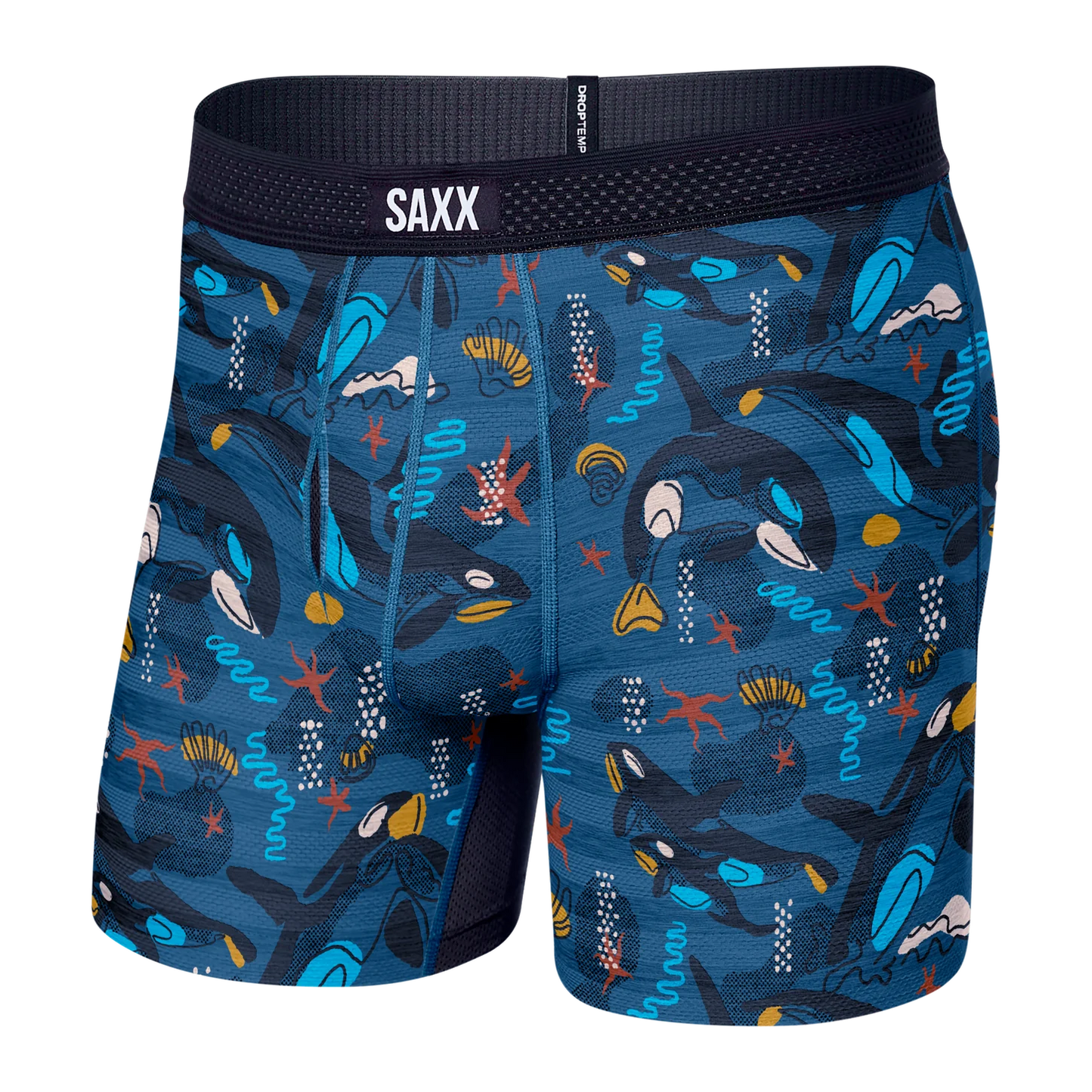 SAXX DROPTEMP™ COOLING MESH Boxer Brief / Whale Watch- Storm Blue