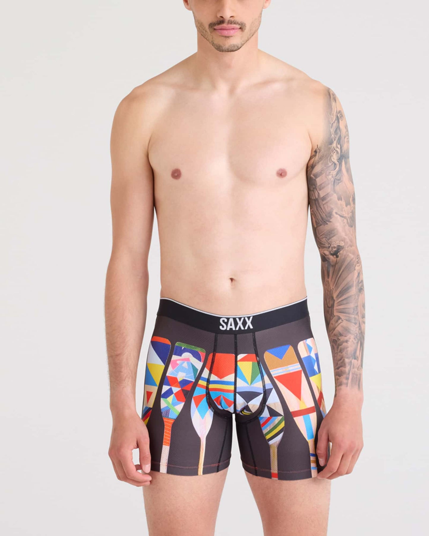 SAXX Volt Breathable Mesh Boxer Brief in Big Oartiz-Black