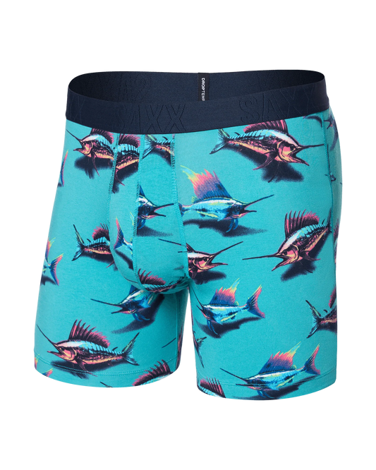 SAXX DropTemp® Cooling Cotton Boxer Brief in Great Catch Baltic