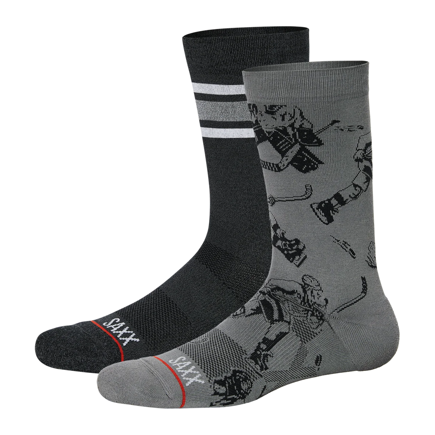 SAXX WHOLE PACKAGE 2-PACK Crew Socks / Slapshot/Athletic Stripe