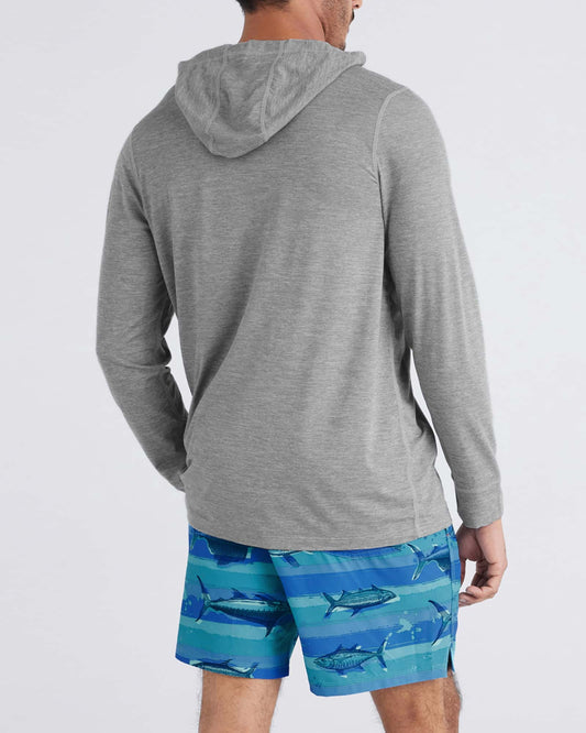 SAXX Oh Buoy 2N1 Stretch Swim Volley 7" with liner in Fish On- Blue Moon