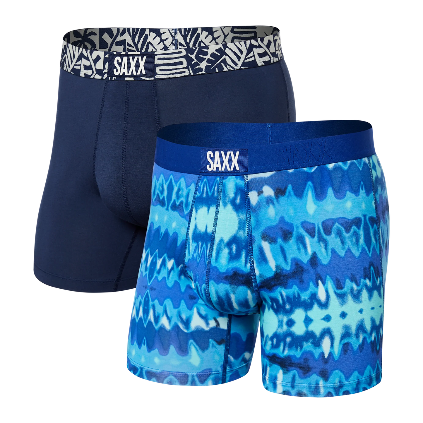 SAXX VIBE 2-PACK SUPER SOFT Boxer Brief / Optic Tie Dye/Navy Tile