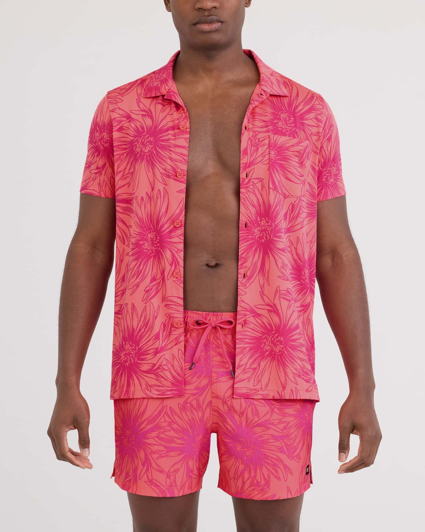 SAXX DropTemp® Dry UPF Performance Resort Polo Big Daisy Gumball