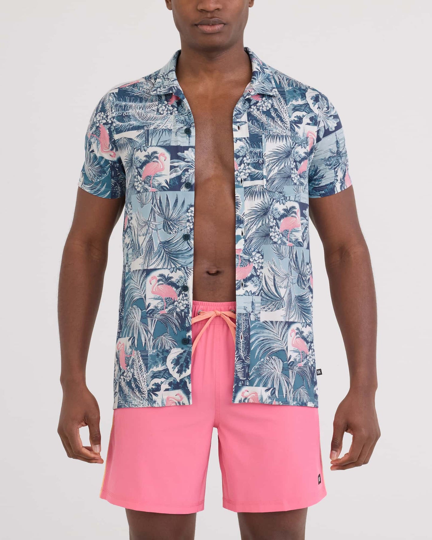 SAXX DropTemp® Dry UPF Performance Resort Polo Botanique-Washed Indigo