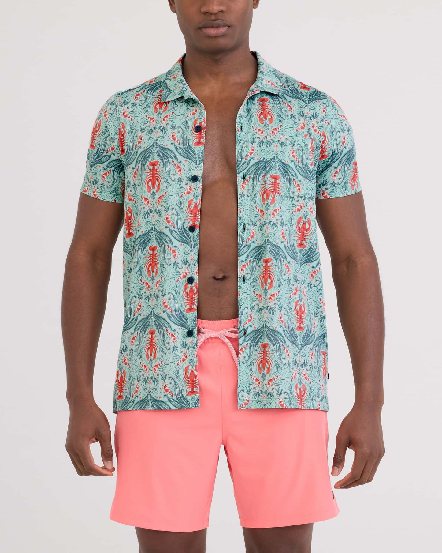 SAXX DropTemp® Dry UPF Performance Resort Polo Lobster Flourish-Mint